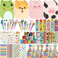 Stationery Party Pack, 24 Pack Birthday Goodie Bags with Multicolor Pen Mini Notebooks for Goodie Bag Easter Classroom Gifts Kids Class Rewards Prizes