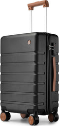 Hulsin Carry on Luggage Suitcase, 22x14x9 Airline Approved 20 Inch Hardside Carry-on Luggage with Spinner Wheels, Hard Shell Luggage with TSA Lock, Hard Case Small Travel Suitcase (Black, 20-Inch)