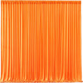 Orange Backdrop Curtains - 6 Panel Wrinkle-Free Polyester Photography Drapes for Baby Shower & Birthday Party - 24 X 10FT