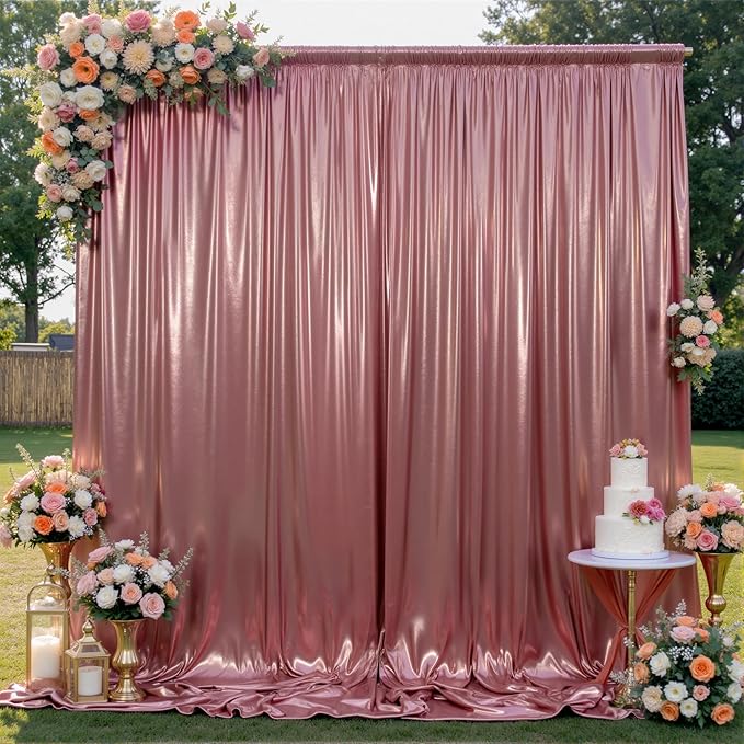 20x10 ft Wrinkle Free Rose Gold Sequin Backdrop Curtain for Parties,Thick Not Fall-Off Glitter Backdrop Drapes,4 Panels 5x10ft Shimmer Photo Back Drop Cloth for Wedding Birthday Photography Background