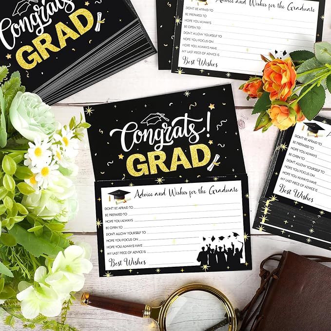50Pack Graduation Advice Cards, Advice for the Graduate, Graduation Party Games Ideas Activities Supplies Graduate Decorations Favor Grad Celebration Party Supplies for High School/College/Senior School