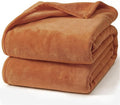 Hansleep Fleece Pumpkin Orange Full Blanket, Super Soft Flannel Fuzzy Plush Cozy Blanket for All Seasons, Pumpkin Orange, Full 84x90 Inches