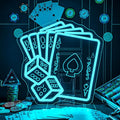 Gamerneon Blue Poker Neon Signs Dice Neon Signs Wall Decor Straight Flush Led Light for Bedrooms Bar Clubs Casinos Hotels Game Room Man Cave Party Decorations