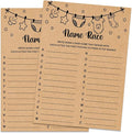 Baby Shower Game, Name Race Game Cards, Baby Shower Party Games & Activities, Kraft