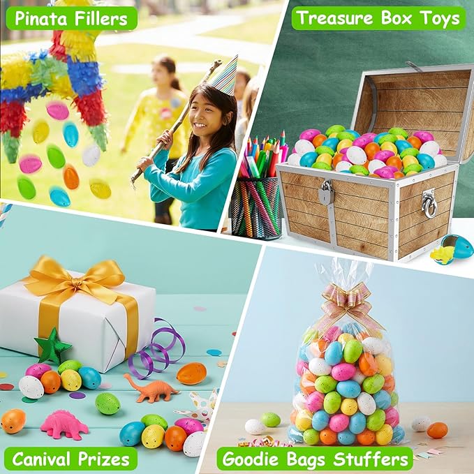 60PCS Small Hatching Dinosaur Eggs for Dinosaur Birthday Party Favors Easter Egg Fillers Goodie Bag Stuffers Classroom Carnival Prizes Bulk Pinata Novelty Grow in Water Dino Eggs with Toys Inside