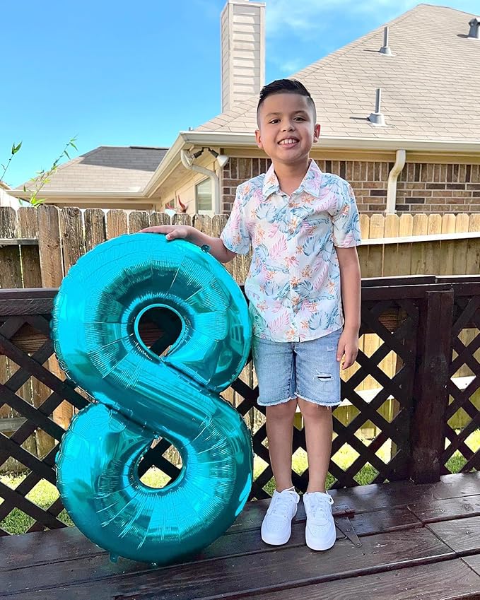 Light Blue Number 6 Balloon 40 Inch, 6 Balloon Number, 6th Birthday Decorations, Light Blue Party Supplies for Boys Girls