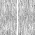 KatchOn, Silver Foil Fringe Curtain - Pack of 2 | Streamers Backdrop for Disco Birthday Decorations | Silver Fringe Backdrop for Graduation Decorations 2026 | Bachelorette Party Decoration