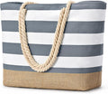 Becokan Beach Bags for Women Large Canvas Beach Tote Bag Beach Bags Waterproof Sandproof Swim Pool Bag Travel Essentials