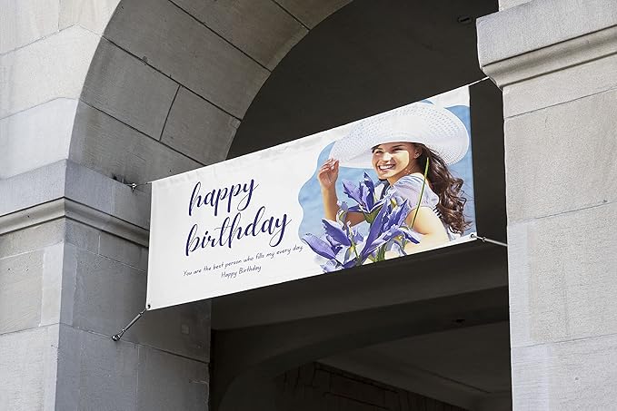 Custom Happy Birthday Vinyl Banner Sign, Personalized Party Backdrop, Gift, and Decoration - From NiceMemoryLLC. (Style-15)