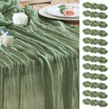 Wokceer Sage Green Cheesecloth Table Runner Spring 12Pack 10FT Gauze Easter Cheese Cloth Table Runner for Party Rustic Sheer Runners Christmas for Baby Bridal Shower Wedding
