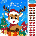Christmas Games - Pin The Nose on The Reindeer Games for Families Party, Cute Indoor Christmas Home Decor Party Decorations, Xmas Activities Presents Holiday Decor, Blue
