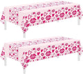 Childom 2 Pcs Valentines Day Tablecloths for Valentines Day Decorations,54" x 108" Disposable Plastic Tablecloths,Rectangle Rose Red Table Cover for Party Decorations Mothers Day Anniversary Birthday