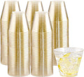 Hioasis 100Pcs 9OZ Gold Glitter Plastic Cups - Gold Plastic Cups, Heavy Duty & BPA-free for Party, Wedding, Celebrations