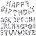 TONIFUL 65 Pcs 16 Inch Silver Happy Birthday Balloons and 2 Sets A-Z Foil Letters Balloons DIY Personalized Phrase Banner for Thanksgiving Christmas Birthday Celebration Halloween Party Decorations