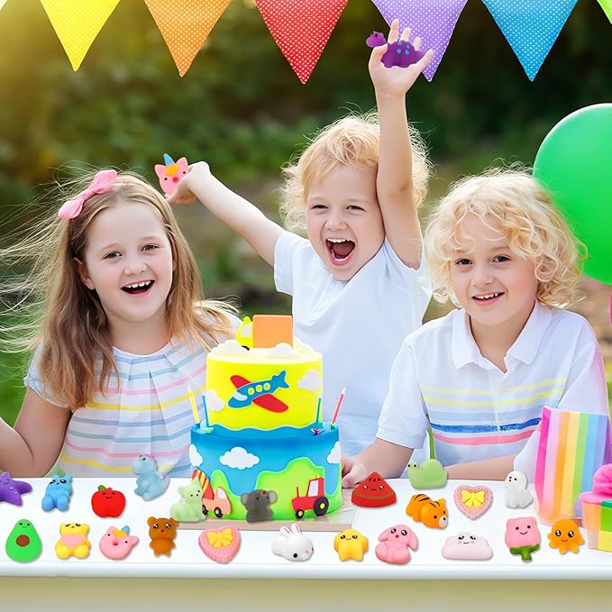 Mochi Squishy Toys, 27pcs Mini Kawaii Squishies Party Favors for Kids 4-8 8-12 Boys Girls Birthday Gifts Fidget Sensory Treasure Box Toys for Classroom Prizes Pinata Goodie Bags Xmas Stocking Stuffers