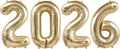 2026 Champagne Gold Balloons, 40" Large Champagne Gold 2026 Balloons Helium Mylar Foil Balloons for 2026 New Year Christmas Graduation Party Decoration