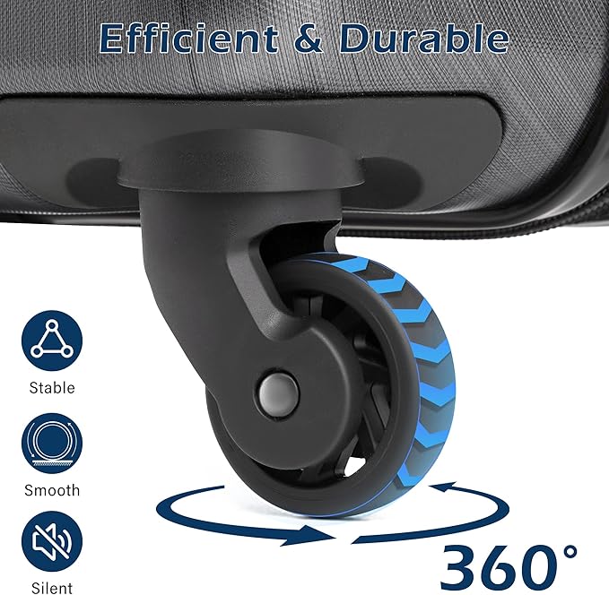 Coolife Expandable Large Checked Luggage Hardside PC+ABS Suitcase with TSA Lock, Lightweight Rolling Carry On with Spinner Wheels(Charcoal, 28in)