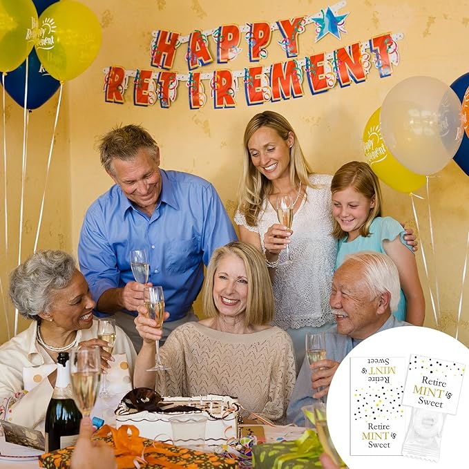 200 Pcs Retirement Party Favors Retire Mint is Sweet Stickers, Individually Mint Toppers Bulk, Retirement Gifts Tags Decoration for Women Men