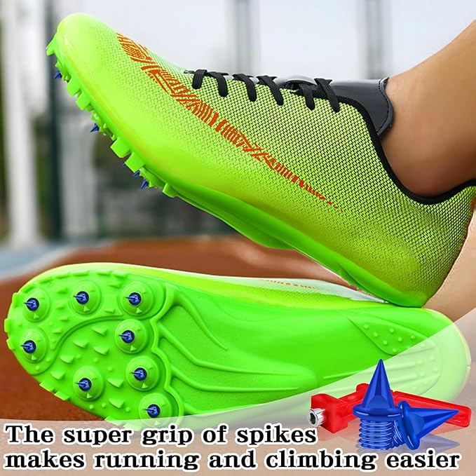 1/4 Inch Track Spikes, Stainless Steel Track and Cross Country Spikes with Spike Wrench, Replacement Spikes for Sprint Sports Short Running Climbing Track Shoes