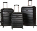 Rockland Melbourne Hardside 3 Piece Expandable Spinner Wheel Luggage Set, (20"/24"/28"), Black