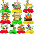 10 Pieces Hawaiian Luau Honeycomb Table Centerpiece, Hawaiian Themed Party Decorations Hawaiian Centerpiece Table Decorations for Summer Beach Pool Party Birthday Wedding Decor