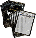 Graduation Party Games - Who Knows The Graduate Best Cards - Graduation Party Decorations 2024 - Gold & Black Grad Celebrations Party Supplies for High School/College - 30 Game Cards(H01)