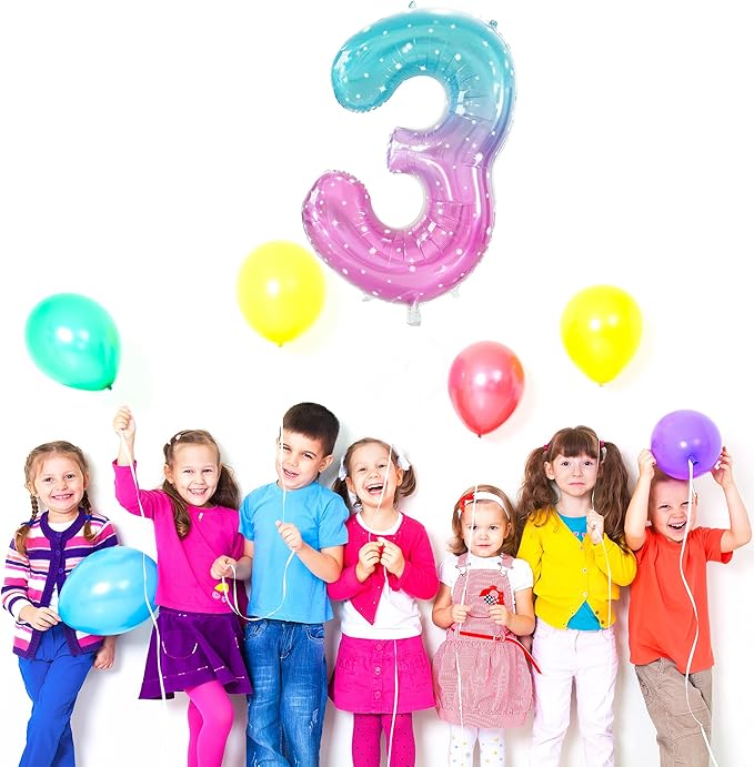 Number 3 Balloon, Large number balloons 40 inch, 3rd Birthday Party Decorations Third Birthday Sign Decor