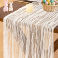 Socomi Ivory Cheesecloth Table Runner Tulle Gauze Cheese clothBoho Rustic 120 inch 10FT Runner for Wedding Party Baby Shower Birthday Holiday Decorations 3pcs