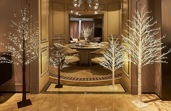 LITBLOOM Lighted Brown Tree Plug in 430 LED Fairy Lights 4FT, Twig Tree with Lights for Indoor Outdoor Home Room Christmas Decoration