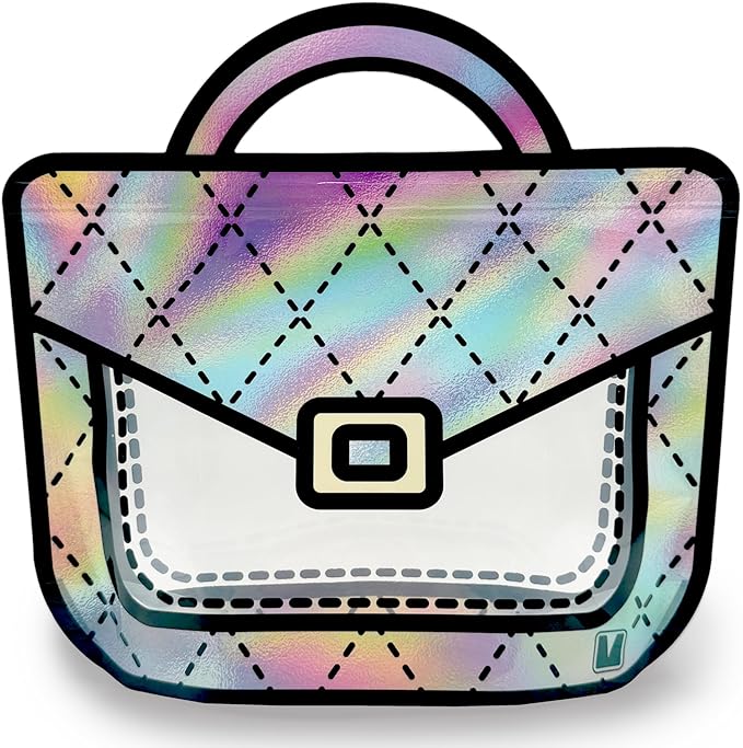 20 Pack Gift Bags for Kids Birthday Party Supplies - Bulk Goodie Bag for Candy, Snacks, or Favors with Resealable Ziplock Seal (Holographic/Large)