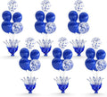 6 Set Royal Blue Table Balloons Foil Spray Centerpiece with Royal Blue and Confetti Balloons Stand Kit for Birthday Party Girls Baby Shower Wedding Bridal Shower Prom Graduation Table Decorations