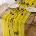 Keketoarrange Yellow Easter Table Runner Rustic Gauze Cheesecloth Table Runner 120 Inch 10 FT for Wedding Baby Shower Bridal Shower Engagement Garden Party Long Sheer Spring Summer Home Decorations