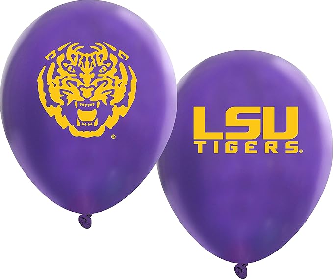 LSU Tigers Balloons 10 Pack 11" Official Licensed Logos, Helium Quality Latex Balloons, Perfect for College Football Team Celebration, Decorated Front and Back by Westrick