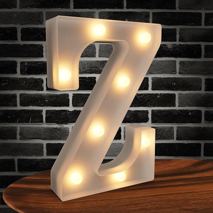 Light Up Letters Marquee, 26 Alphabet LED Lights, Night Light Mini Marquee, White Plastic Letters for Engagement Party Wedding Baby Shower Birthday