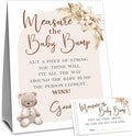 Baby Shower Measure The Baby Bump Game Set - Boho Bear Arch - 1 Self-Standing Sign And 50 Tickets - Gender Reveal, Baby Shower, Baby Announcement Activity & Party Favor Supplies - A03
