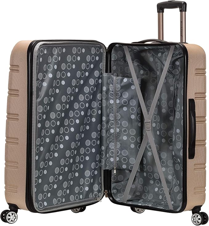 Rockland Melbourne Hardside 3 Piece Expandable Spinner Wheel Luggage Set, (20"/24"/28"), Champagne