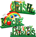 Hommtina 3 Pcs St. Patrick's Day Table Decoration Shamrock Sign Table Centerpiece