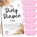 Roowest 51 Pcs Dirty Diaper Baby Shower Games Funny Wooden Sign with 50 Pcs Mini Diapers Cute Felt for Gender Reveal Party Baby Shower(Boho Pink)