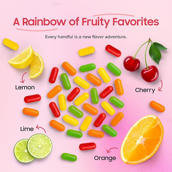 Mike and Ike Candy - 2 lbs Bulk Pack | Assorted Chewy Fruit Candy Bulk | Orange, Cherry, Strawberry, Lemon & Lime Flavor | Big Bag of Sweet Treats for Theater, Goodie Bags & Party Favors | YumKit