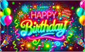 Nuxovilar Neon Birthday Banner - Brick Wall Fireworks Backdrop, 71x43 Inch Vibrant Yard Sign for Teens, Urban Party Decor