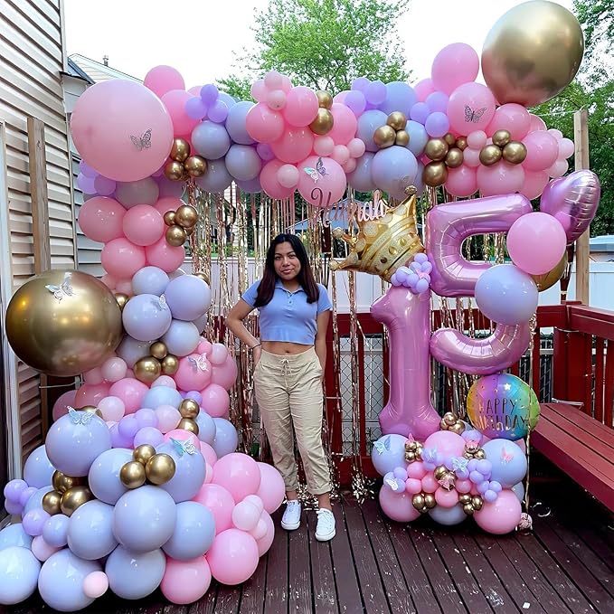 Pastel Pink Number 2 Balloon, 40 Inch Pearl Light Pink Number 2 Balloons for Girls, Foil Digital 2 Balloon Helium, Large Pink 2nd Birthday Balloons for Girls Baby Shower Princess Party Decorations