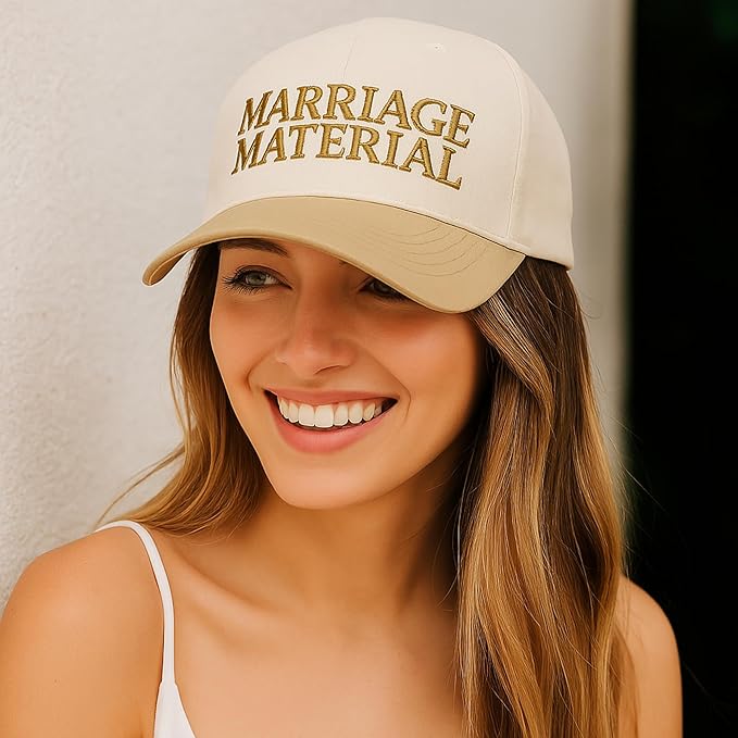 Marriage Material Hat | Trucker Hat Set for Bride and Wifey | Bride Hat for Wedding, Honeymoon, Bridal Shower