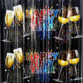 GOER Foil Curtain Backdrop for New Year Eve Party Decorations| Metallic Tinsel New Year Theme Photo Booth Props (1 Pack)