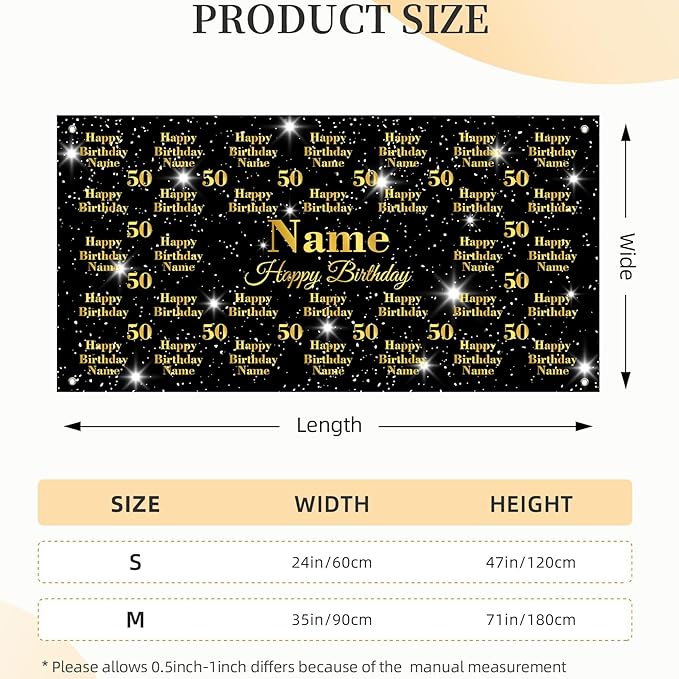 Custom Happy Birthday Banner Backdrop Personalized Banners and Signs with Photo Name for Women Men Kids Party Decorations Supplies Indoor Outdoor Birthday Gifts Style 29
