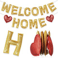 Tegeme Felt Welcome Home Banner, Pre-strung Glitter Welcome Garland Reusable Colorful Rainbow Decoration for Woman, Man Party Photo Prop(Yellow)