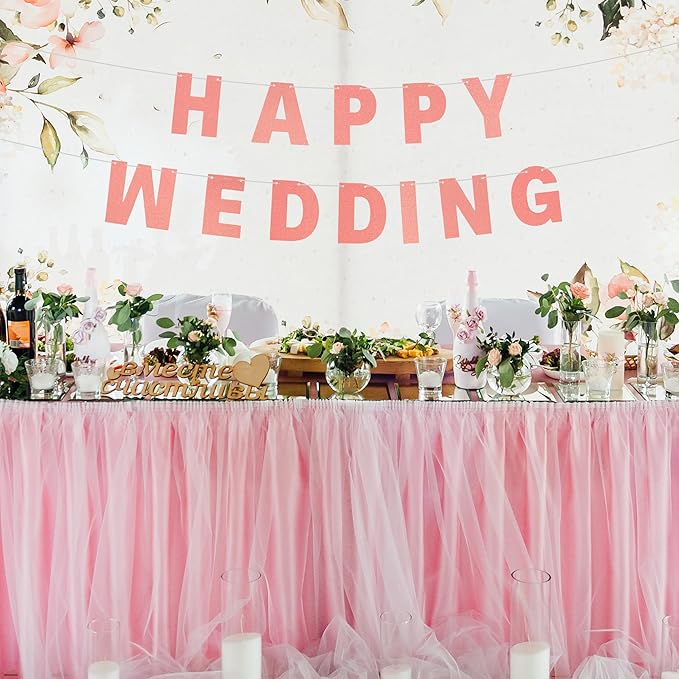 DIY Banner Kit with Letters Glitter Banner Letters Customizable Birthday Banners Graduation Banner Custom Party Hanging Banner for Graduation Wedding Party Baby Shower Decoration(Rose Gold)