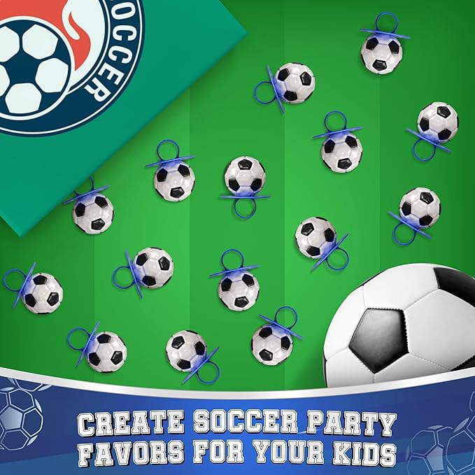 3D Soccer Lollipop Rings 20pk- Soccer Candy 3D Ball Shaped For Soccer Party Decorations - Soccer Party Favors - Soccer Ball Candy & Soccer Snacks For Soccer Goodie Bags Stuffers - Soccer Suckers