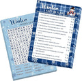 COCHIE 30 Players Winter Holiday Christmas Party Games for Adults Family Office Large Groups, Word Search Game, Guesstures Game, Fact or Flake Games with Answer Key (Winter Search)