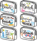 Cunno Makeup Bags Gifts for Women Teacher Beach Cruise Swim Nurse Dance Happy Graduation Gift Survival Kit Clear Cosmetic Bags PVC Waterproof Travel Toiletry Handbags Purses Organizer(Beach Style)
