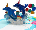 3D Dolphins Birthday Pop-Up Card – Ocean Sea Life Themed Handmade Greeting Card for Birthdays, Anniversaries & Special Occasions, Birthday Pop Up Card for Women, Men & Kids – With Envelope